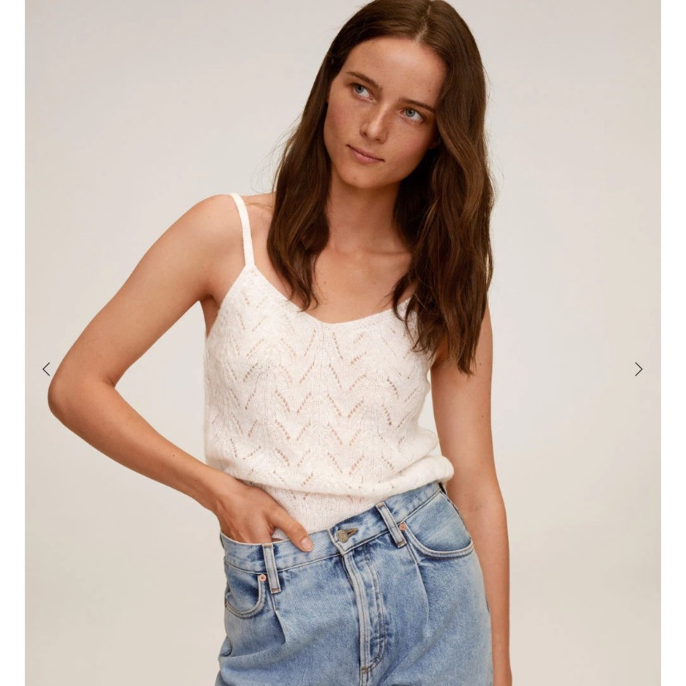 MANGO open work knit top
